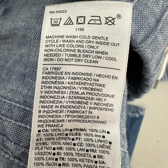 Athleta Cabo Linen Jogger Pants Size 8 Blue Drawstring Pockets 530642 - Picture 5 of 10